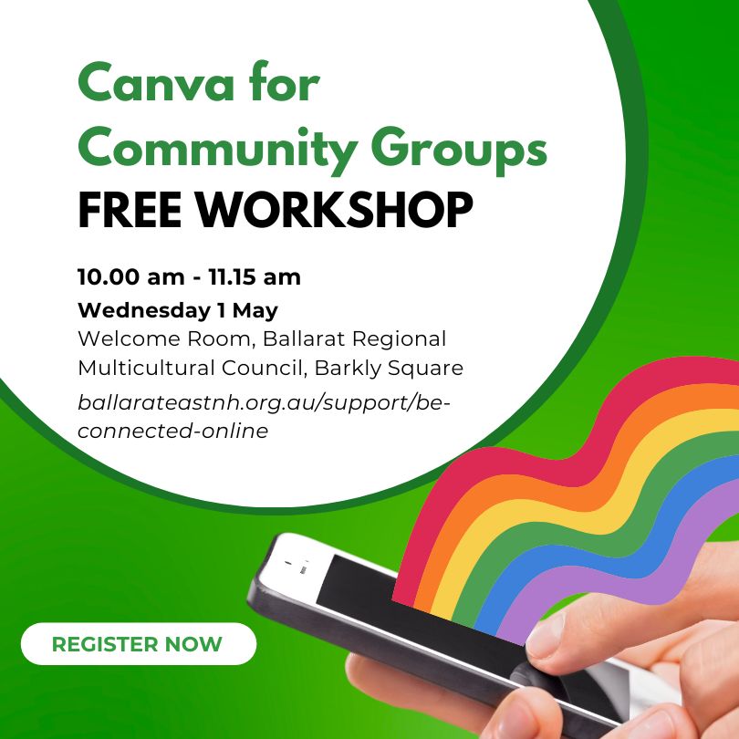 BE CONNECTED T2 2024 Canva for Community Groups
