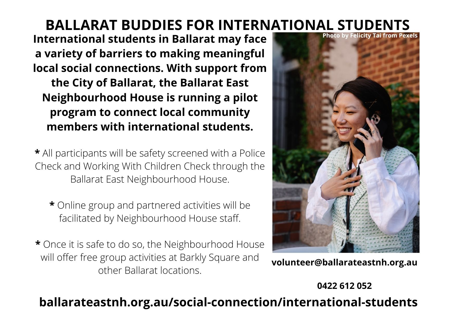 Ballarat Buddies for International Students for FB and website POSTCARD front