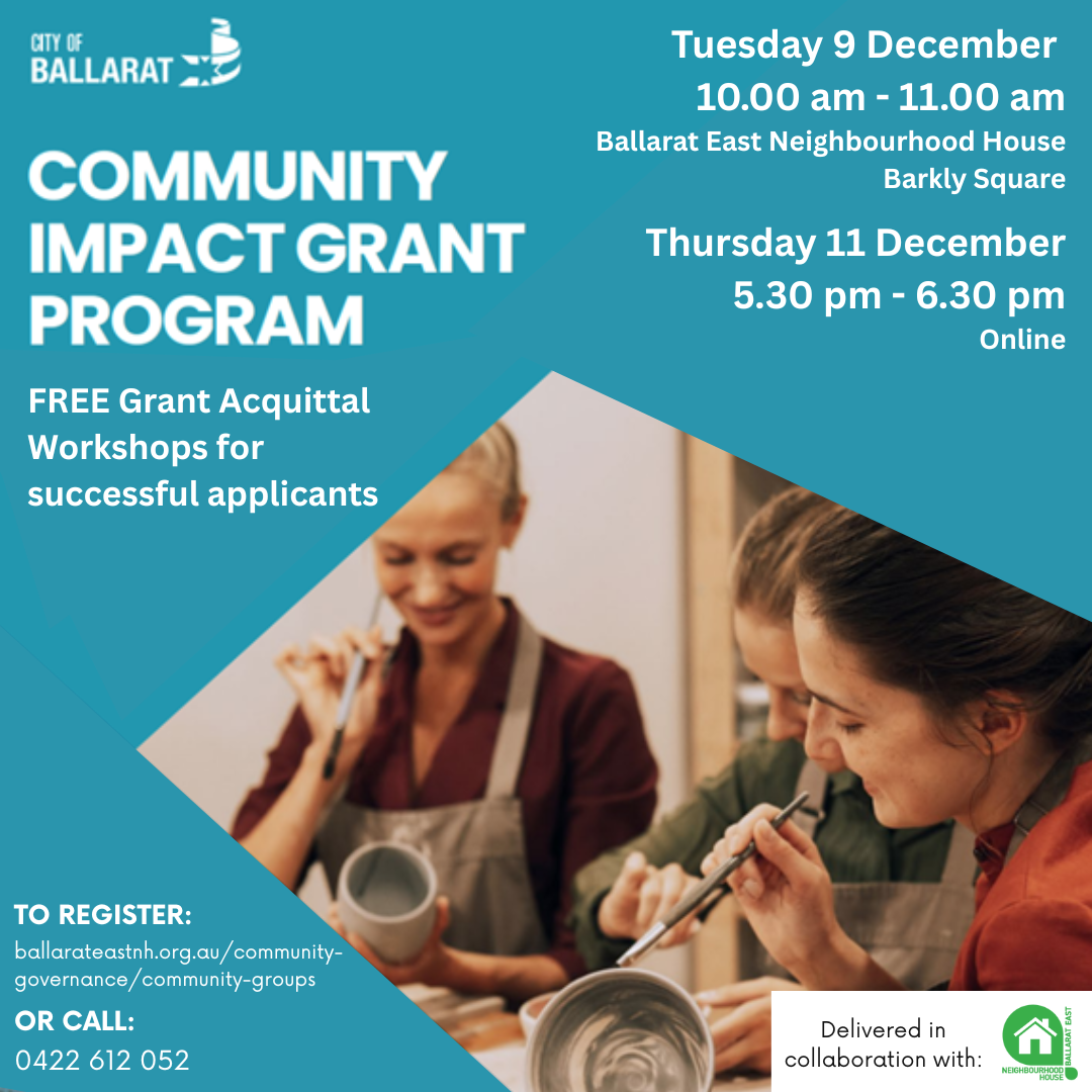 Grant Acquittal Workshops December 2025 correct time